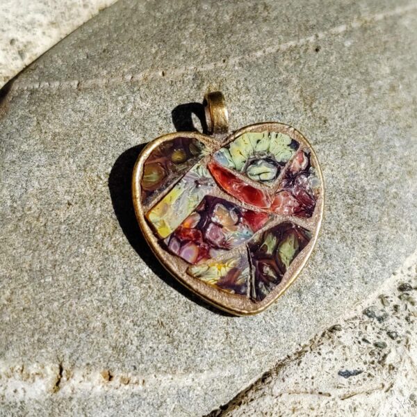 Swishy Heart Mosaic Pendant